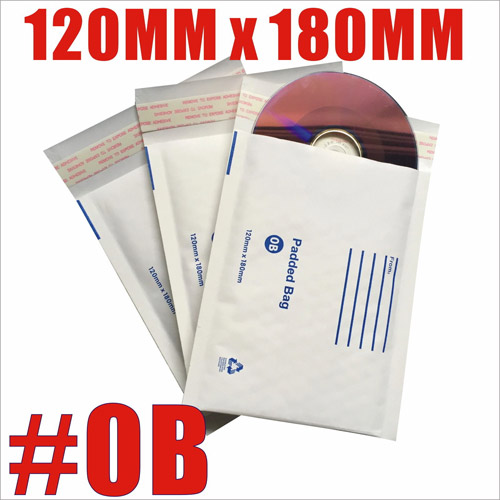 120x180mm Plain White Bubble Padded Bag Mailer Envelope