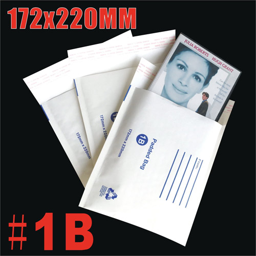 172x220mm Plain White Bubble Padded Bag Mailer Envelope