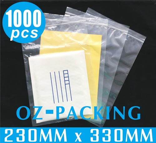 1000 x Zip Lock 230X330mm Resealable Ziplock Plastic Bags